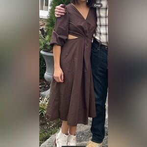 EUC gap brown midi dress